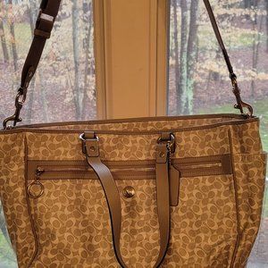 COACH CHELSEA Grey Coated Canvas Tote/Laptop Bag